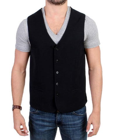 Gilet casual in misto lana nazionale nero - Taglia IT50-ML