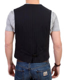 Gilet casual nazionale in cotone a righe nero - Taglia IT50-ML