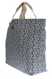 Shopping bag in denim e cotone con stampa auto blu Dolce & Gabbana