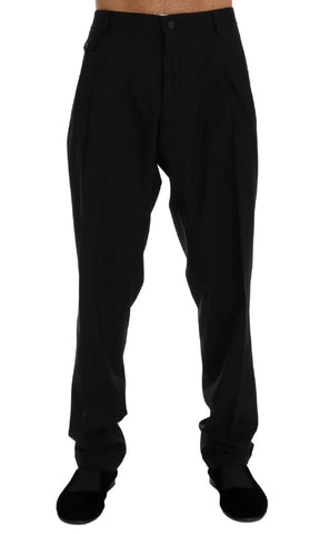 Pantaloni stretch in lana a righe blu Dolce & Gabbana - IT54-XXL