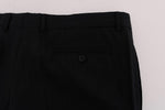 Pantaloni stretch in lana a righe blu Dolce & Gabbana - IT54-XXL