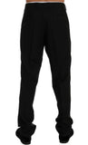 Pantaloni stretch in lana a righe nere Dolce & Gabbana - IT54-XXL