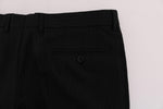 Pantaloni stretch in lana a righe nere Dolce & Gabbana - IT54-XXL