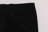 Pantaloni stretch in lana a righe nere Dolce & Gabbana - IT54-XXL