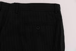 Pantaloni stretch in lana a righe blu Dolce & Gabbana - IT54-XXL