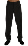 Pantaloni formali stretch in lana a righe grigie Dolce&Gabbana-IT54-XXL