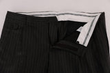 Pantaloni formali stretch in lana a righe grigie Dolce&Gabbana-IT54-XXL