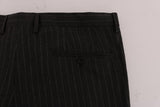 Pantaloni formali stretch in lana a righe grigie Dolce&Gabbana-IT54-XXL