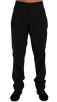 Pantaloni formali in cotone nero con stampa Dolce & Gabbana - IT52-XL