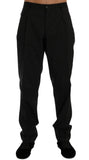 Pantaloni formali in cotone nero con stampa Dolce & Gabbana - IT52-XL