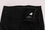 Pantaloni formali in cotone nero con stampa Dolce & Gabbana - IT52-XL