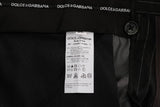 Pantaloni formali in cotone nero con stampa Dolce & Gabbana - IT52-XL