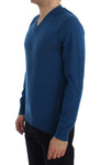 Pullover scollo a V in cashmere blu Dolce & Gabbana - IT54-XL