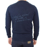 Pullover con cardigan in lana e cashmere blu scuro Scervino-IT54-XL