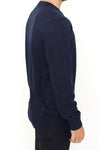 Pullover scollo a V in misto lana blu Scervino Ermanno-IT52-L