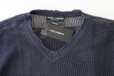 Pullover Net & Pullover Dolce & Gabbana Blue Runway Netz - IT54-XXL