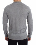 Pullover con collo a V in cashmere grigio chiaro e gabbana-IT46-S