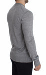 Pullover con collo a V in cashmere grigio chiaro e gabbana-IT46-S