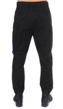 Pantalone sportivo Costume National cotone stretch nero a righe-IT50-ML