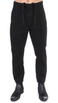 Pantalone sportivo Costume National cotone stretch nero a righe-IT50-ML