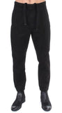 Pantalone sportivo Costume National cotone stretch nero a righe-IT50-ML