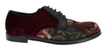 Scarpe eleganti Caiman in velluto ricamato Dolce&Gabbana Bordeaux-EU41-US8