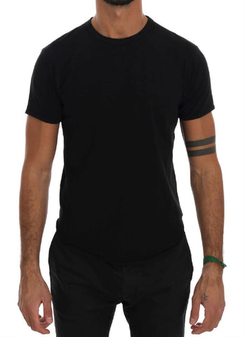 T-Shirt girocollo in cotone nero di Alessandrini Daniele - Taglia S