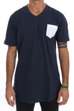 T-Shirt girocollo in cotone blu di Daniele Alessandrini - Taglia XL