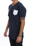 T-Shirt girocollo in cotone blu di Daniele Alessandrini - Taglia XL