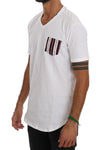 T-Shirt con scollo a V in cotone bianco Daniele Alessandrini - XL