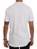 T-Shirt con scollo a V in cotone bianco Daniele Alessandrini - XL