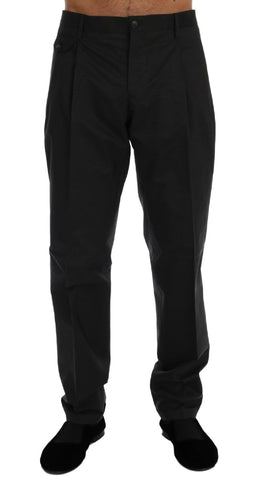 Pantaloni in cotone a righe grigi Dolce & Gabbana - Taglia IT52-XL