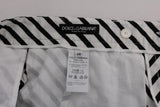 Pantaloni slim fit cotone bianco e nero con stampa Dolce&Gabbana-IT58-3XL