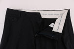 Pantaloni formali stretch in lana a righe blu Dolce & Gabbana-IT52-XL