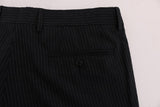 Pantaloni formali stretch in lana a righe blu Dolce & Gabbana-IT52-XL