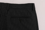 Pantaloni formali stretch in lana a righe grigie Dolce&Gabbana-IT52-XL