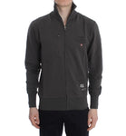 Aeronautica Militare Maglia cotone grigio con zip intera - S