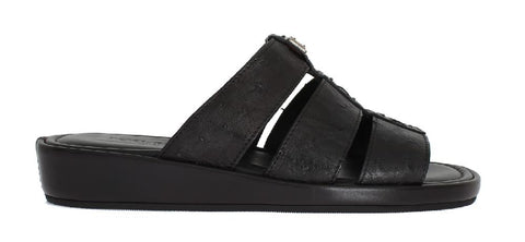 Sandali Dolce & Gabbana in pelle di struzzo nero - Taglia EU42-US9