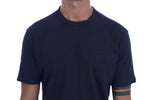 T-Shirt girocollo in cotone blu di Daniele Alessandrini - Taglia L