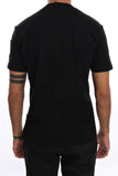 T-Shirt con scollo a V in cotone nero Daniele Alessandrini - Taglia S