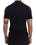 T-Shirt con scollo a V in cotone nero Daniele Alessandrini - Taglia L