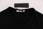 T-Shirt con scollo a V in cotone nero Daniele Alessandrini - Taglia L