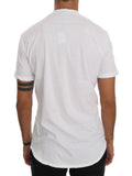 T-Shirt con scollo a V in cotone bianco Daniele Alessandrini - L