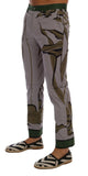 Pantaloni in cotone stampa foglie grigie Dolce & Gabbana - IT48-M