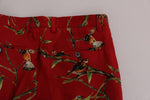 Pantaloni eleganti in stampa seta rossa e bianca Gabbana - IT52-XL