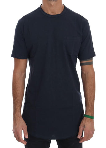 T-Shirt girocollo in cotone blu di Daniele Alessandrini - Taglia S