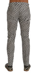 Pantaloni slim fit cotone bianco e nero con stampa Dolce&Gabbana-IT44-XS