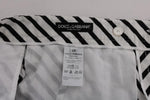 Pantaloni slim fit cotone bianco e nero con stampa Dolce&Gabbana-IT54-XL