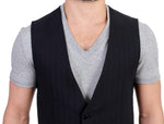 Gilet casual nazionale in cotone a righe nero - Taglia IT48-M