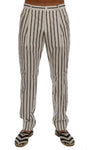 Pantaloni eleganti in cotone a righe bianche Dolce & Gabbana - IT50-L